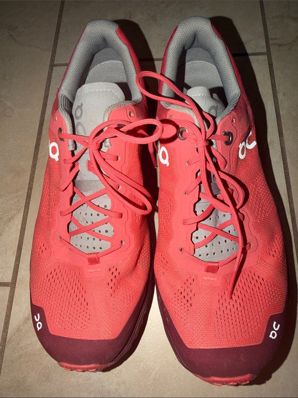 On Running Women's Coral and Gray Athletic Shoes